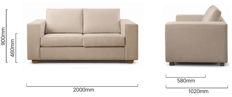 Westerman 2-Seater Fabric Couch Nordic Sand