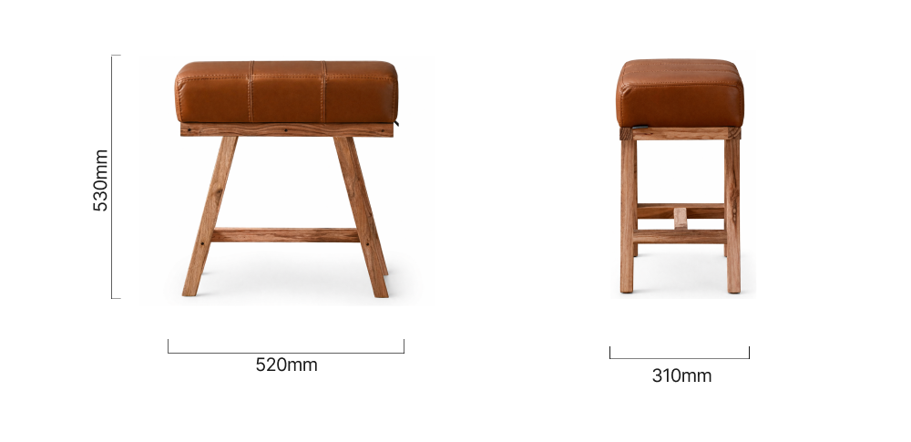 Medium Painters Bench Blackwood Butterscotch Dimensions