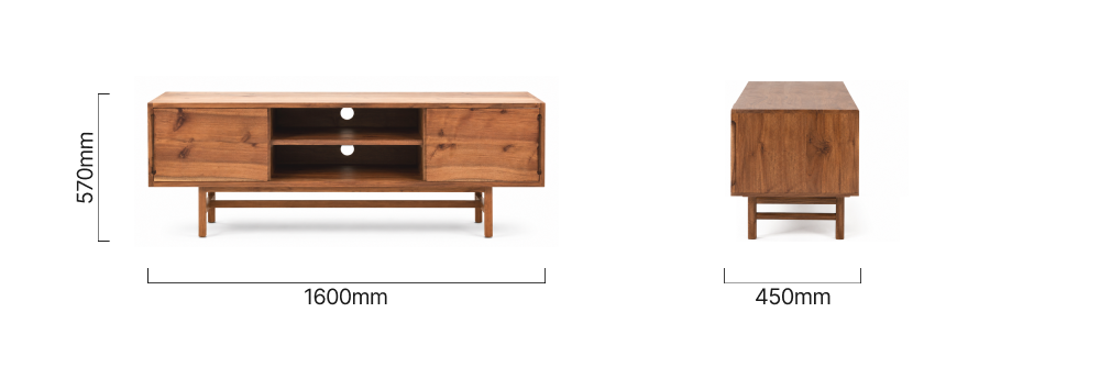 Stellenberg TV Unit – 1.6m – Blackwood