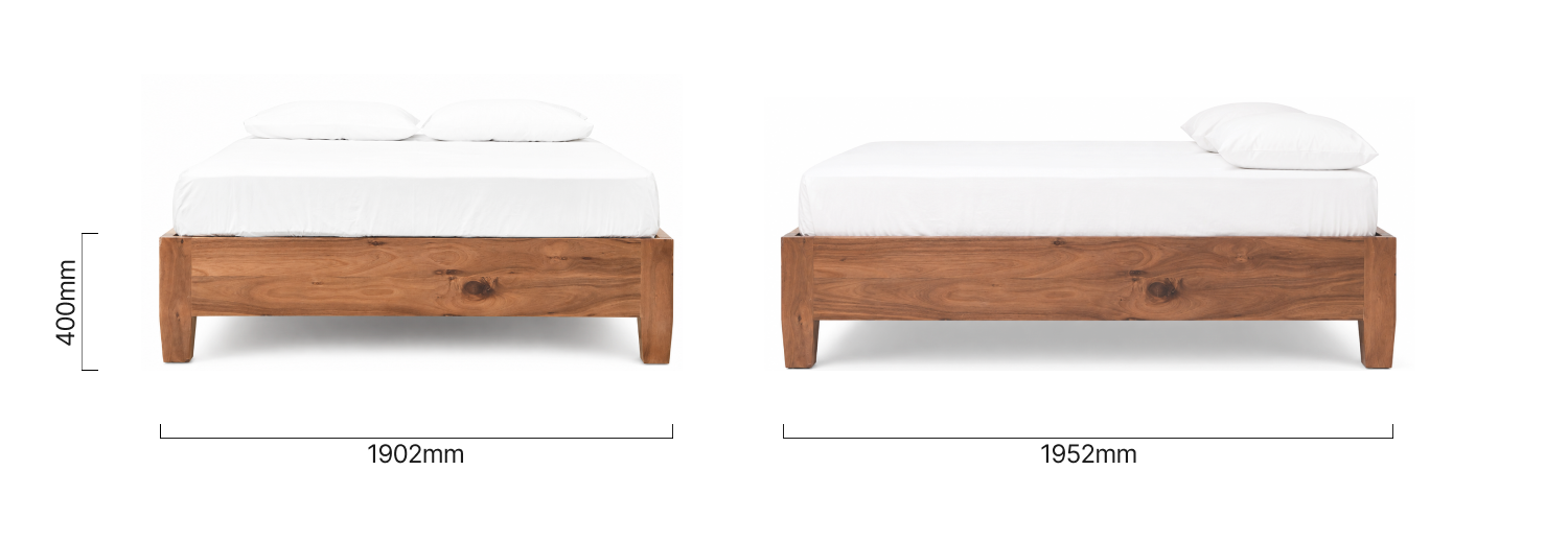 Adara Bed Base King Blackwood Dimensions