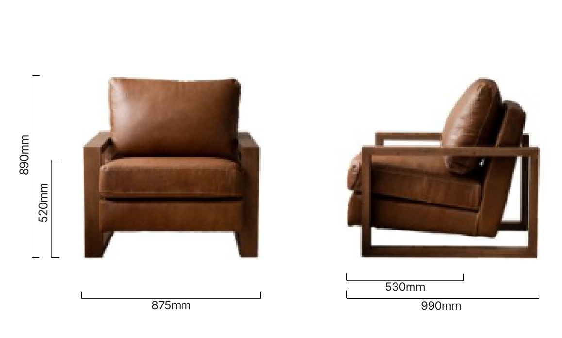 Dravenso Leather Armchair Duskwood