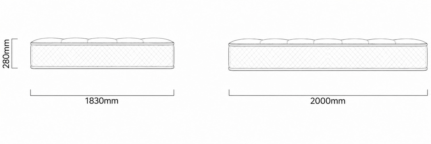 Visco Pedic Horizon Mattress Three Quarter Dimensions