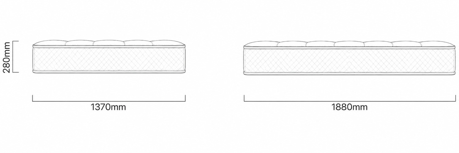 Visco Pedic Horizon Mattress Double Dimensions