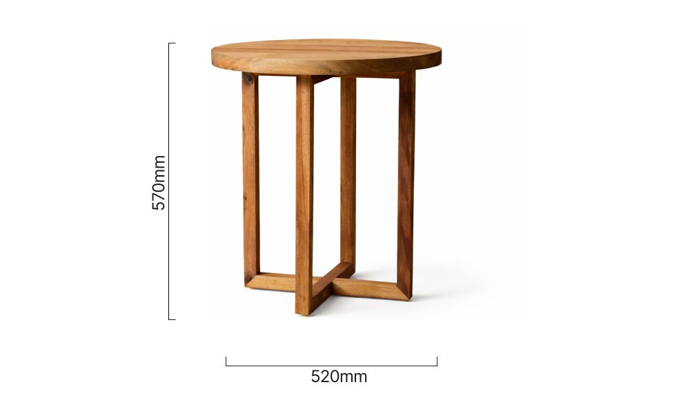 Namib Drinks Table Blackwood Dimensions