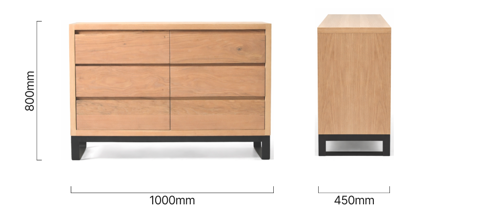 Sahara Chest of Drawers Oak Dimensions
