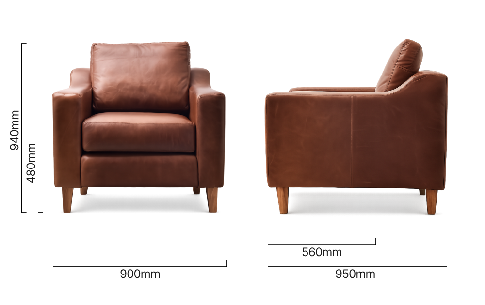 Douglas Leather Armchair Dimensions