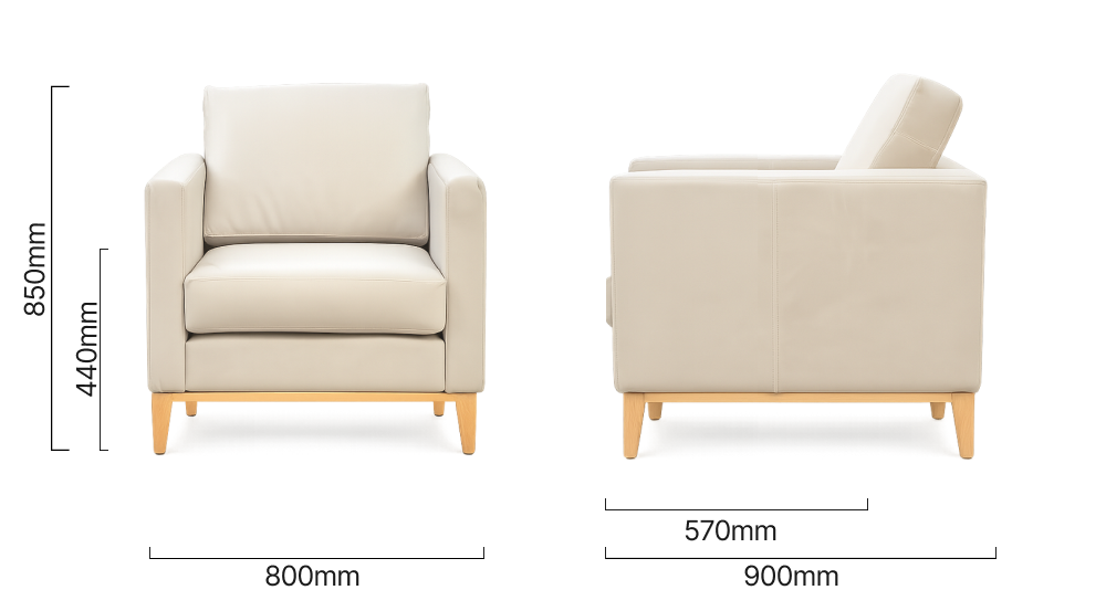 Cape Town Leather Armchair Dimensions