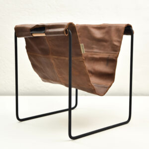 wood-carrier-leather-magazine-stand-woodstand- Firewood Log Carrier