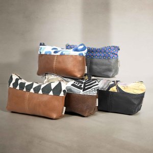 leather pouch with fabric-plush-pouch-leather pouch-leatherbag-leather-engraving-personalised-gifting-pouch-leatherbag-corporategifting