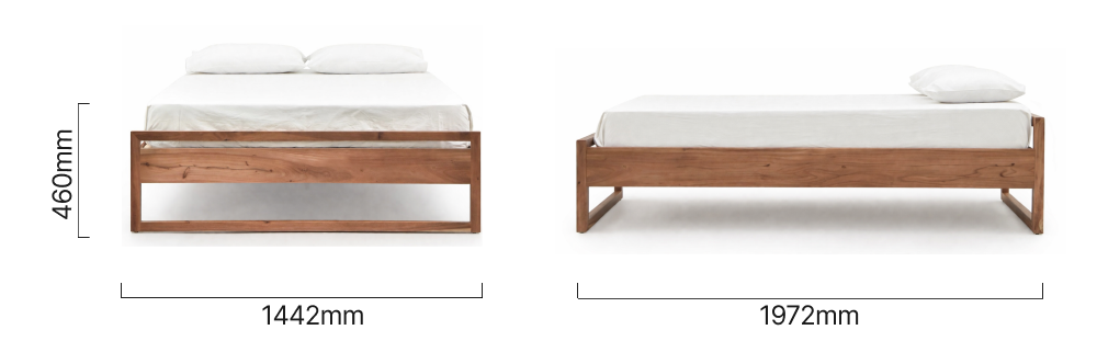 Houtbaai_Bed_Base_Double_BW_Dimensions