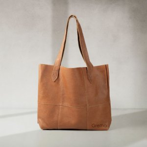 shoppingbag-sustainable leather shopper bag- leatherbag-totebag-tote-shopper bag-shopper-personalised engraving-giftidea-branding