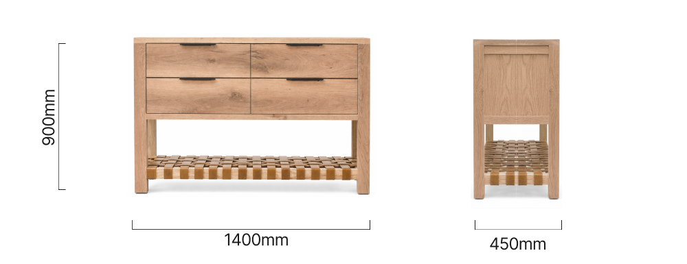 Small Klein Karoo Server Oak Dimensions