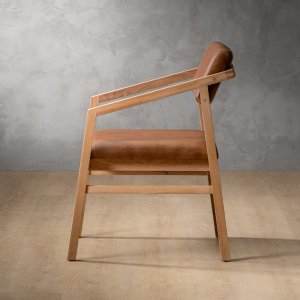 Jozi Leather Carver Chair Oak Butterscotch