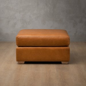 Clanwilliam Leather Ottoman Ginger