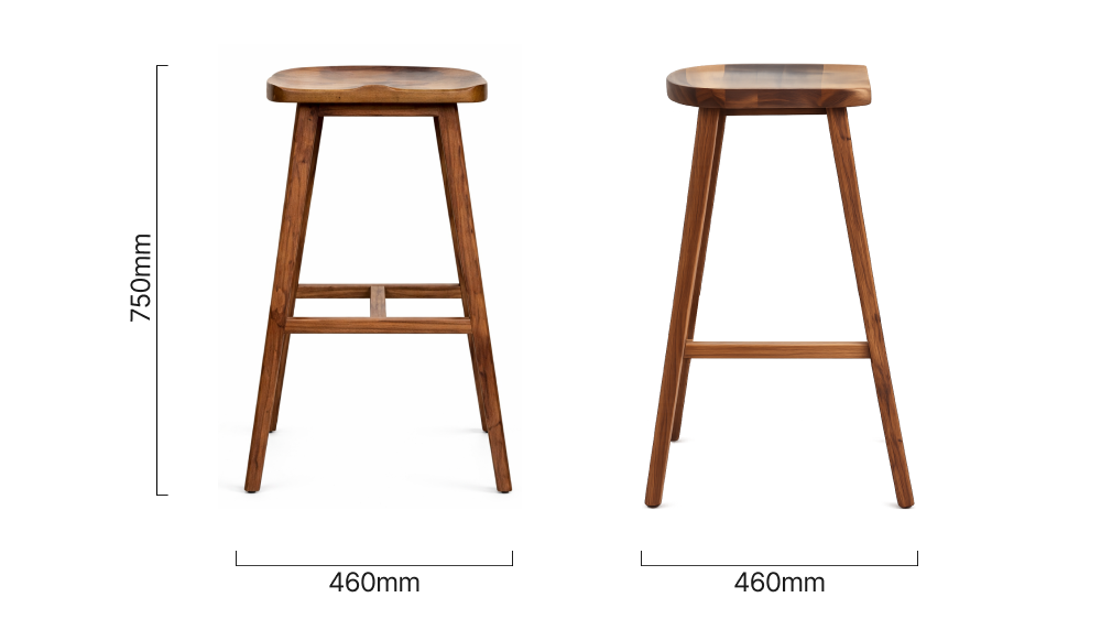 Savanna Tall Bar Stool Blackwood Dimensions