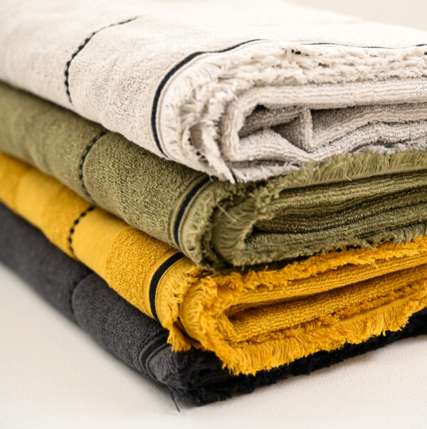 Stone-cotton-stripe-bath-sheet-and-hand -towel
