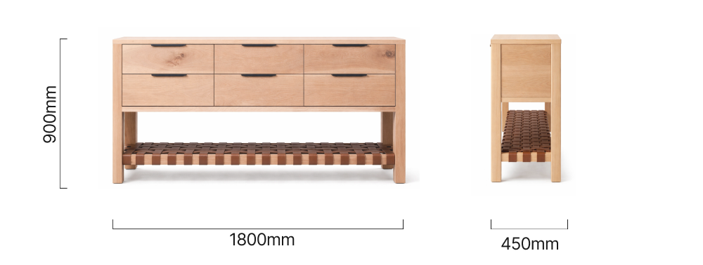 Large Klein Karoo Server Oak Dimesnions