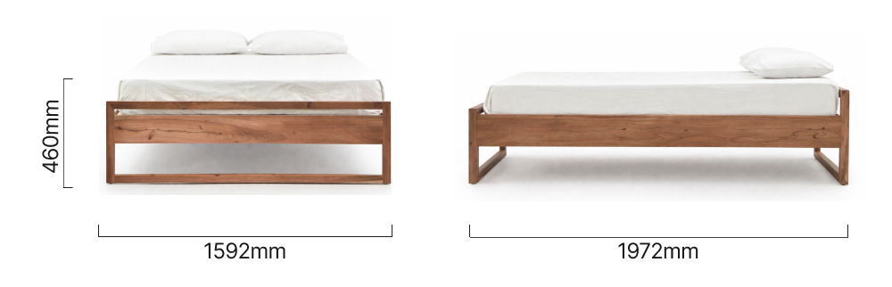 Houtbaai_Bed_Base_Queen_BW_Dimensions