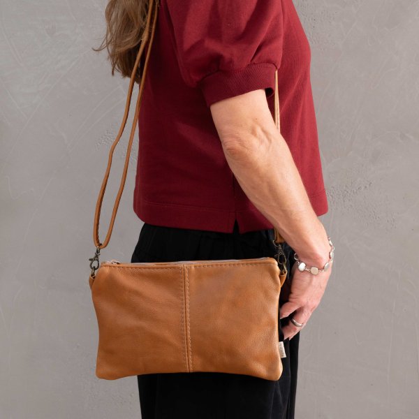 Leather Clutch Crossbody Bag - The Essence - crossbody bag- leather bag - the essence - crossbody leather bag-maggie bag with sling-crossbody strap-leather bag-maggie bag with crossbody strap