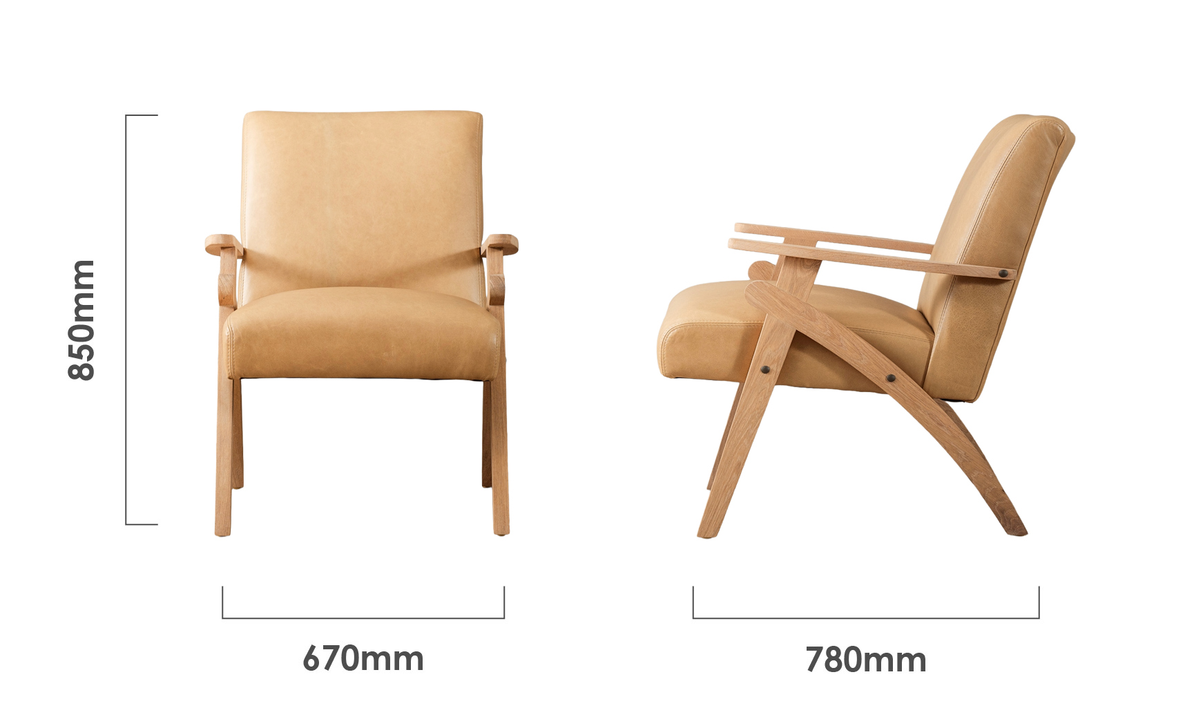gariep-leather-armchair-oak-desert-dimensions