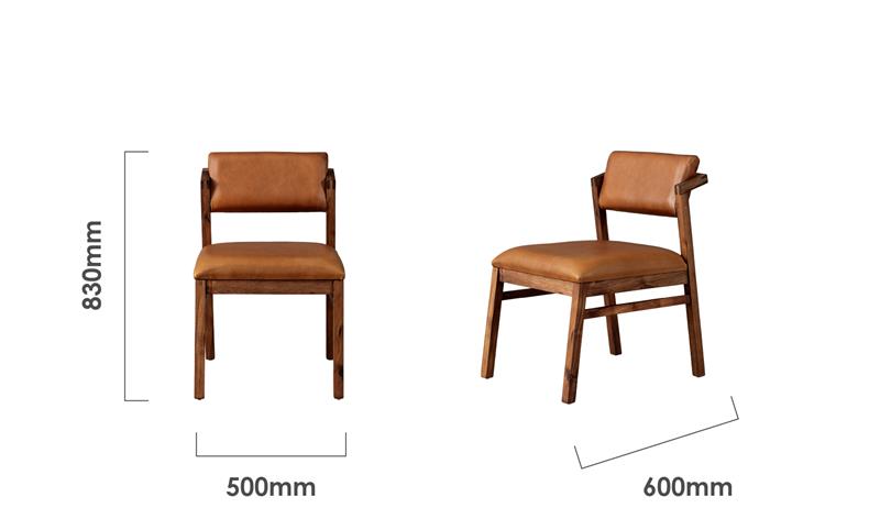 jozi-leather-dining-chair-blackwood-ginger-dimensions
