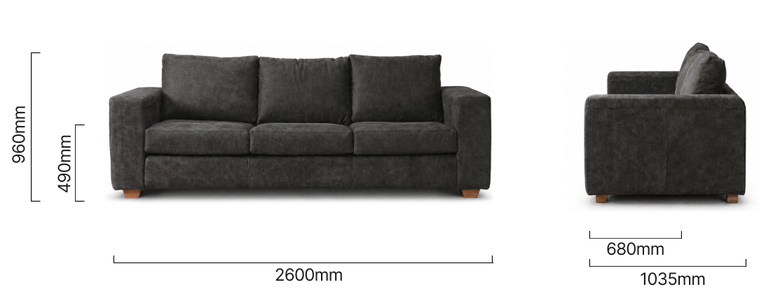 Westerman 2.6 Charcoal Dimensions