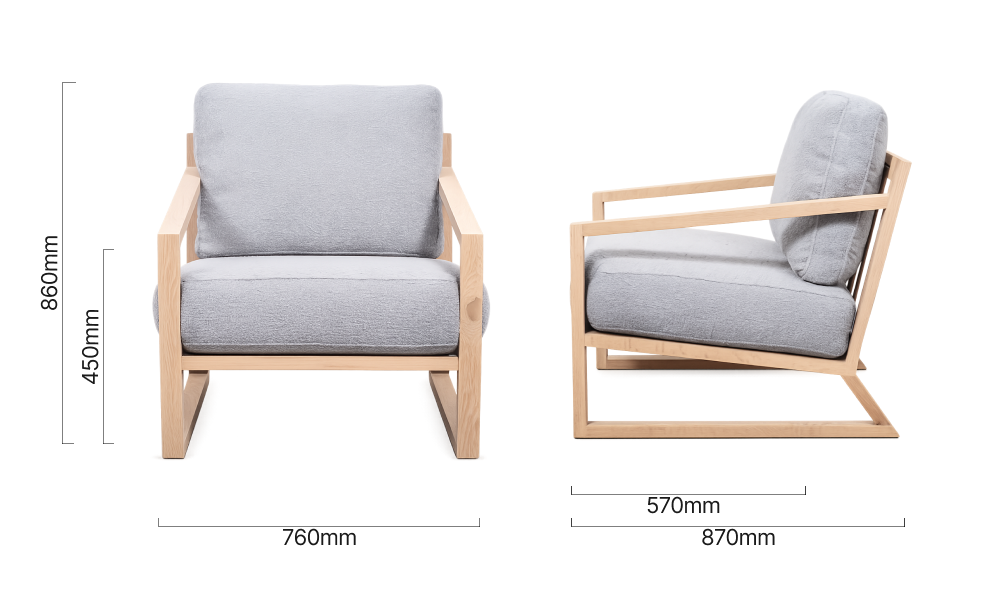 Clarens Fabric Armchair Oak Dove Grey