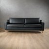 2.4m Douglas Leather Couch Black