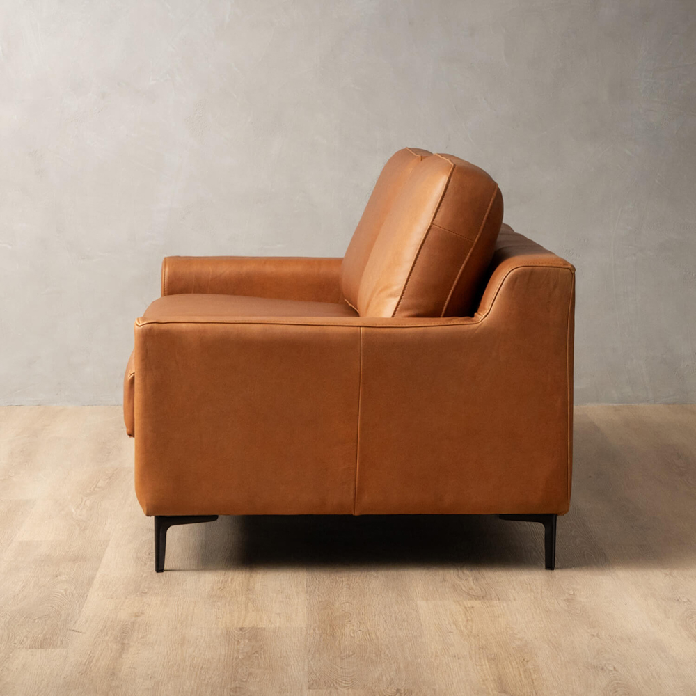 Tulbagh 3-Seater Leather Couch Ginger