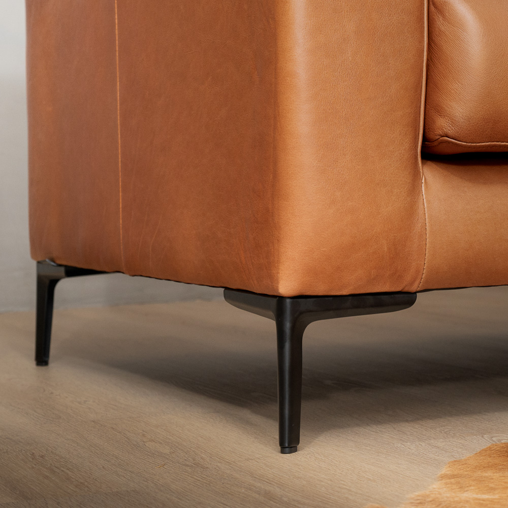 Tulbagh 3-Seater Leather Couch Ginger