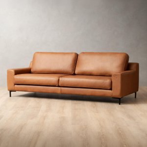 Tulbagh 3-Seater Leather Couch Ginger