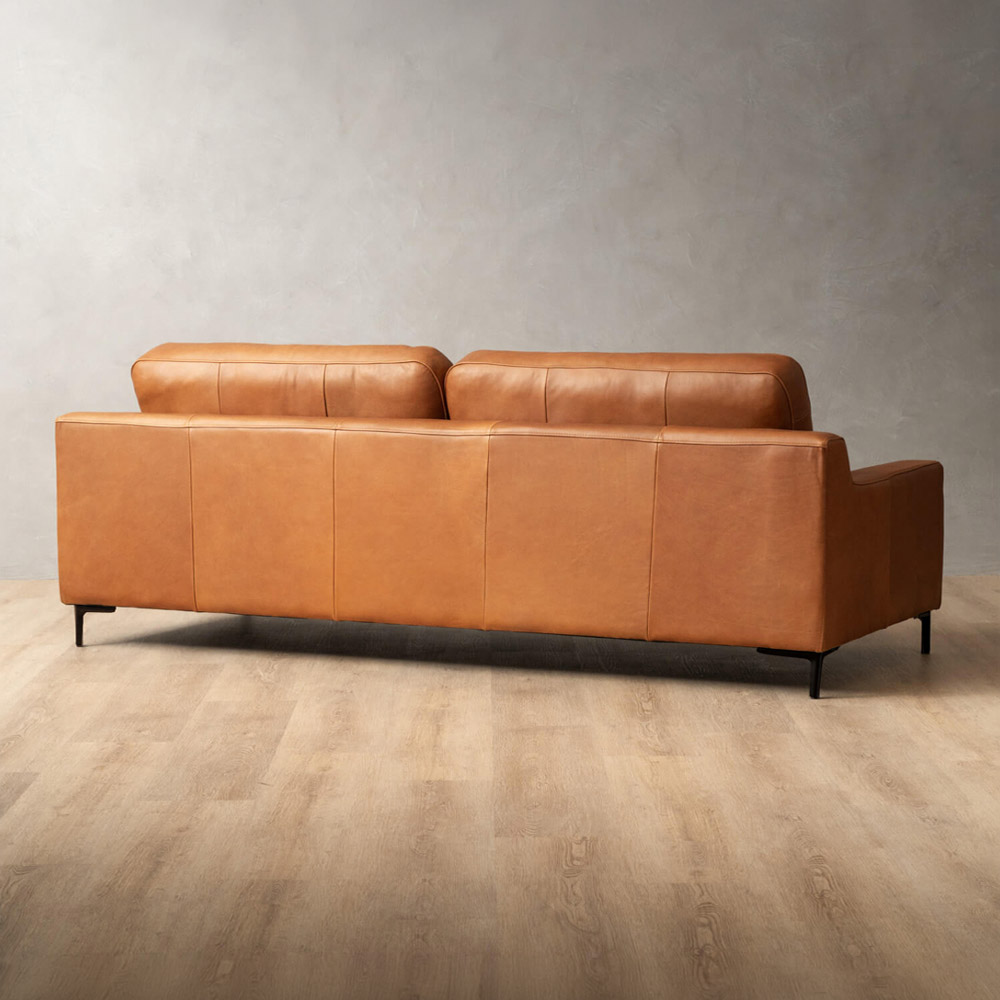 Tulbagh 3-Seater Leather Couch Ginger