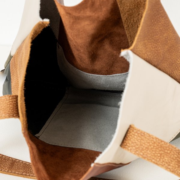 shoppingbag-sustainable leather shopper bag- leatherbag-totebag-tote-shopper bag-shopper-patchwork-patchwork look- trend-in trend