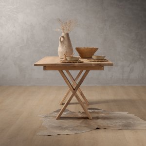 2.1m Cross Leg Dining Table - Oak