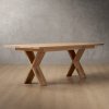 2.1m Cross Leg Dining Table - Oak