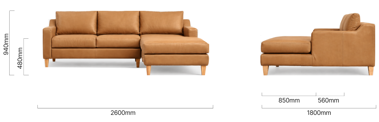 Douglas Leather Daybed Couch Desert