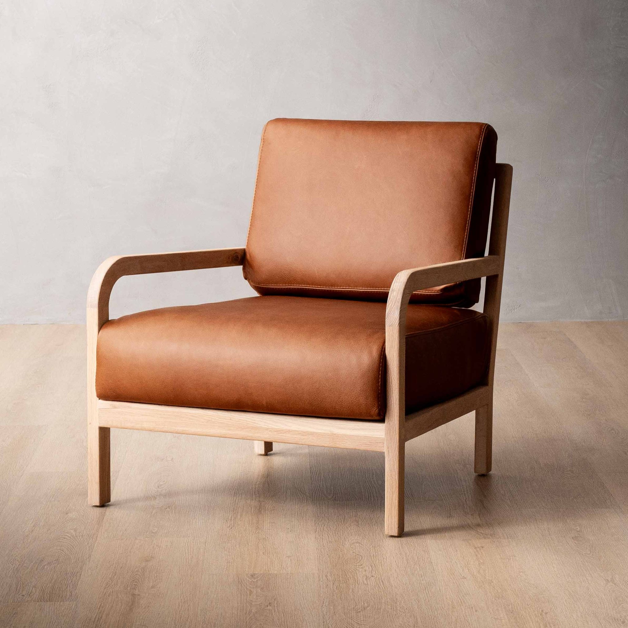 Leather Esters Wood Arm Chair Vrede Leather Armchair Oak