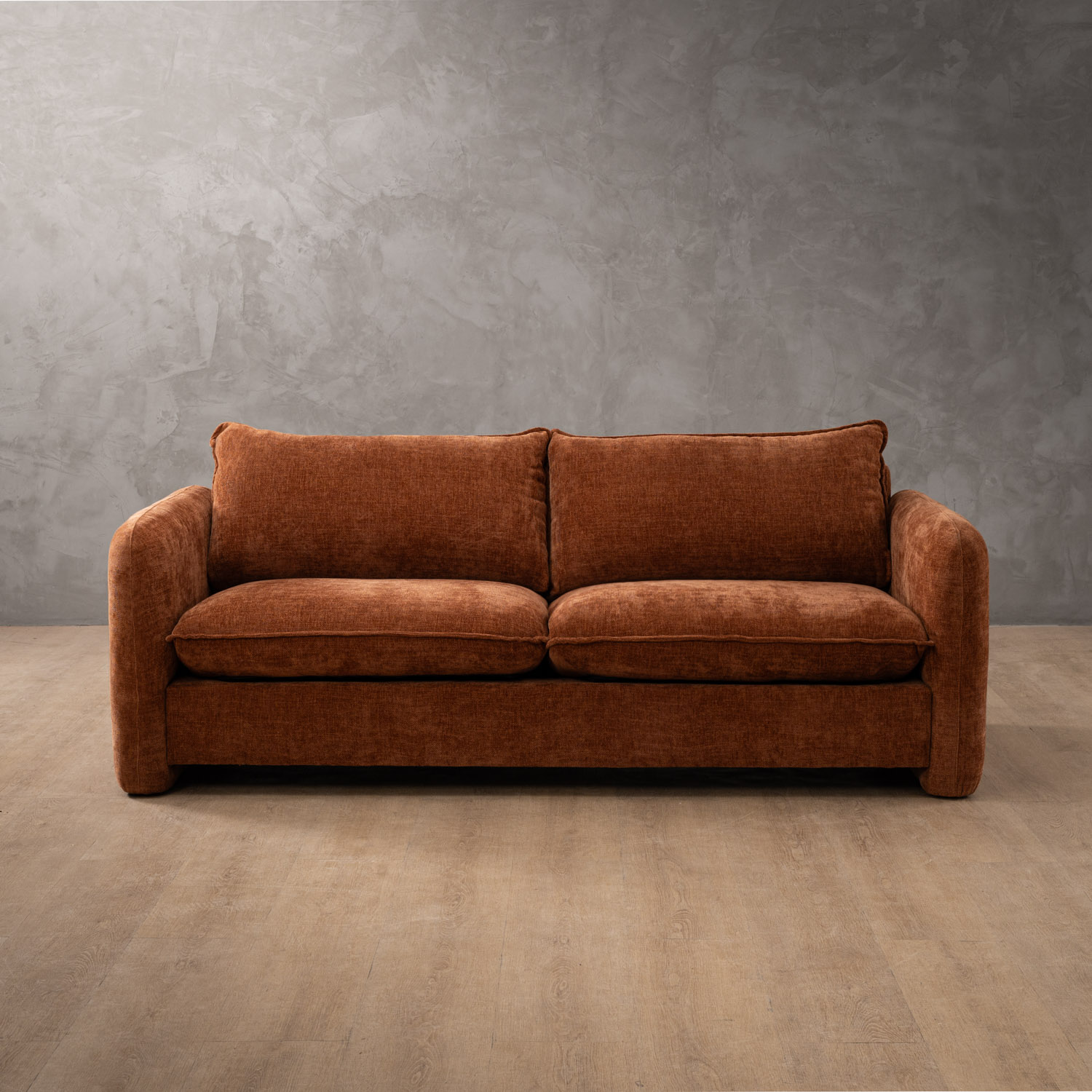 Mokoro 3-Seater Fabric Couch Rust Wave