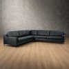 Tulbagh Full Corner Leather Couch Midnight