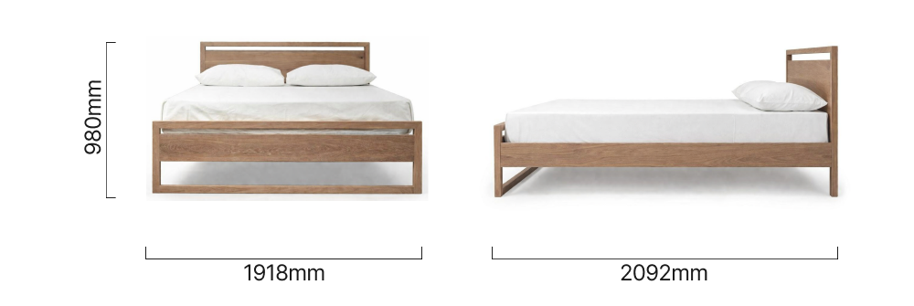Danabaai_Bed_King_XL_Oak_Dimensions