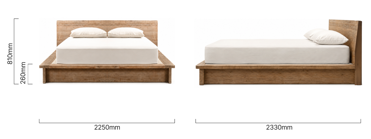 Timbercove King XL Bed Dimensions