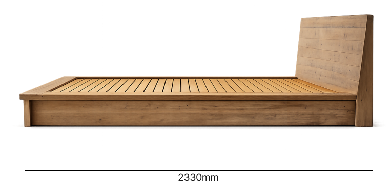 Timbercove Bed - King XL- Grey Wash Dimensions