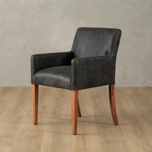 Sandton Leather Dining Chair Blackwood Midnight