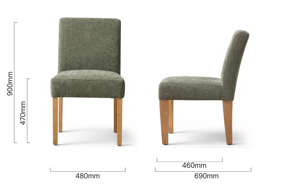 chunky fabric dining chair thyme wave dimensions