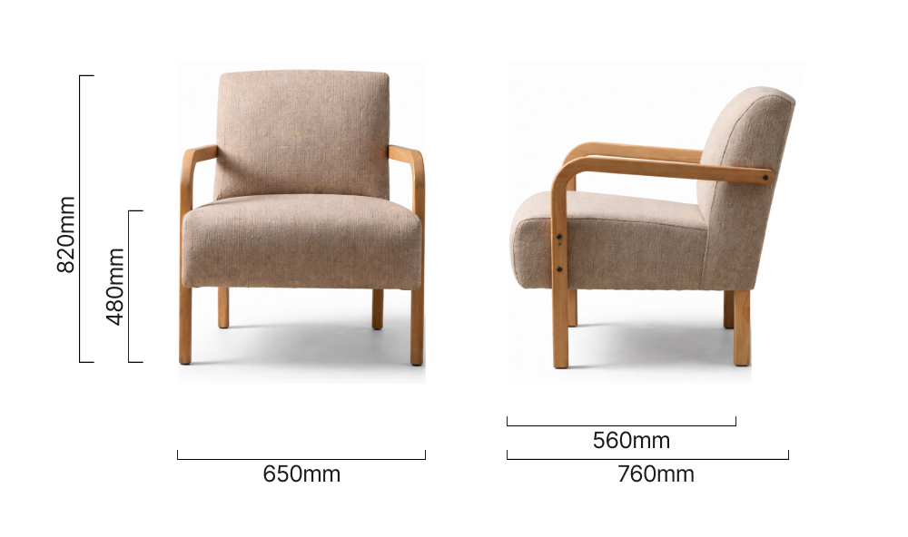 Palmiet-Fabric-Armchair-Oak-Monarch-Sandpiper-dimensions