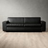 2.4m Karoo Leather Couch - Black - For Factory Sale