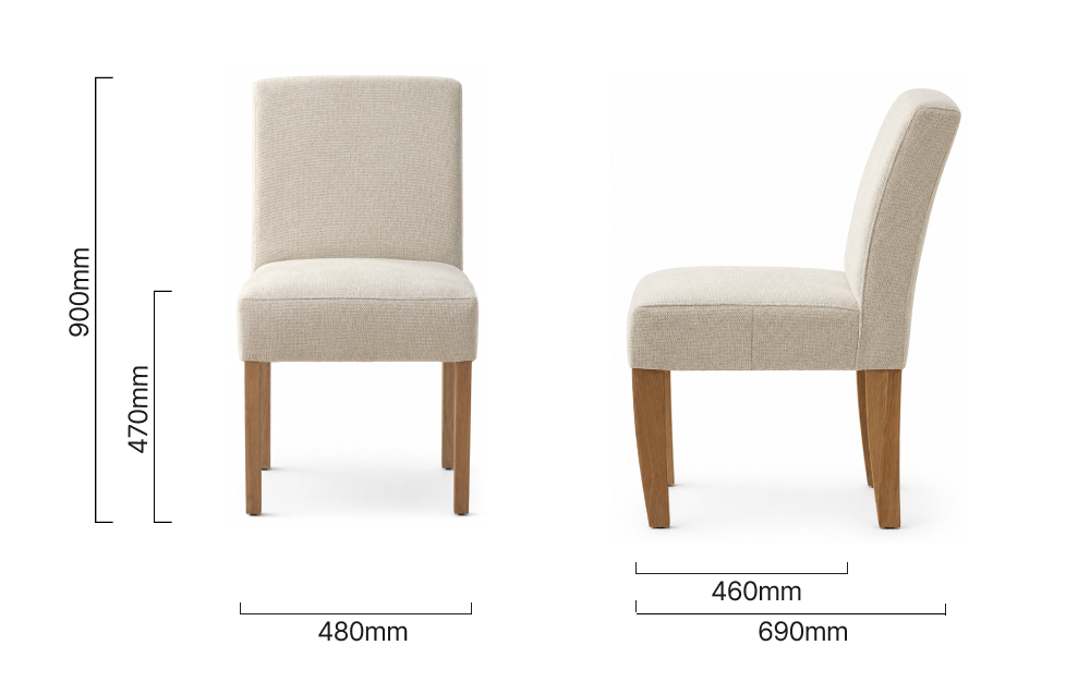Chunky Fabric Armchair Oak Moonstone