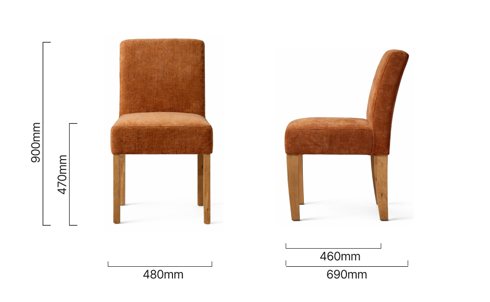 Chunky dining chair- Rusty wave Dimensions