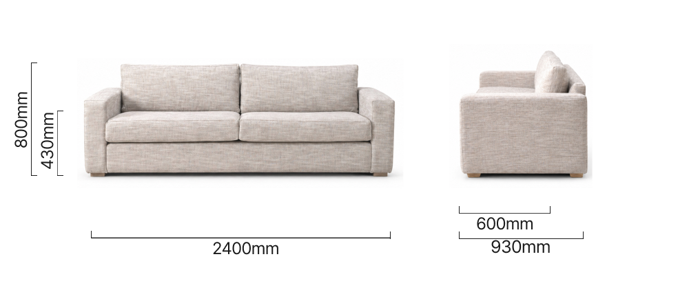 Clanwilliam 4-Seater Fabric Couch Stone Pixels