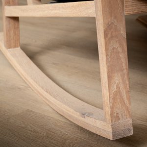 Arabella Leather Rocking Chair - Oak - Grey